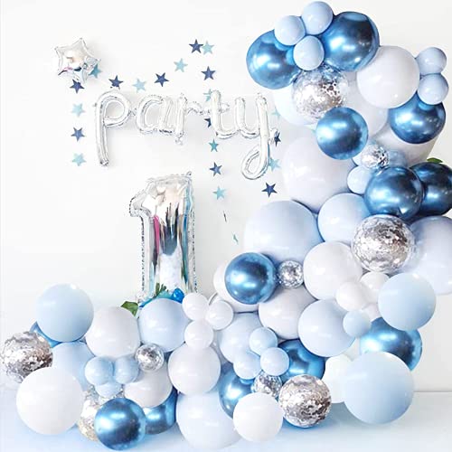 Luftballons Geburtstag Hochzeit Blau Luftballon Girlande Deko Helium 107 Stück aus extra dickem Naturlatex von GoGou