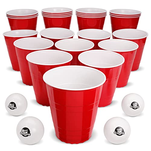 GoPong GoBig Riesige Partybecher mit 24 XL-Pongbällen, 320 ml, Rot, 24 Stück von GoPong
