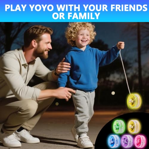 15 Stück LED Licht Jo-Jo Spielzeug, Kunststoff Responsive Yoyo, JoJo Leuchtend für Anfänger und Kinder, Yoyos Mitgebsel für Kindergeburtstag Gastgeschenke, Partys und Feiern von Gobesty
