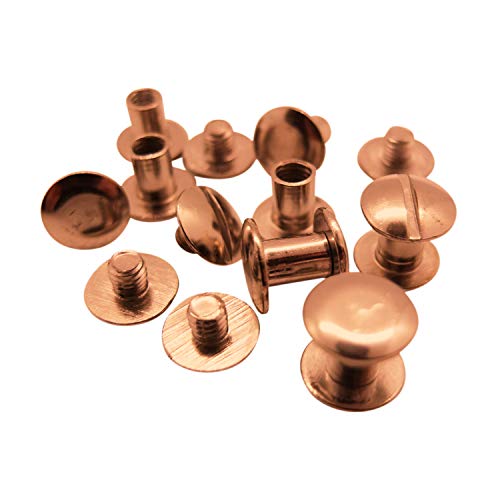 Gobrecht & Ulrich 25 Buchschrauben kupferfarben (Höhe: 7 mm, Ø Kopf: 10 mm, Ø Schaft: 5 mm) von Gobrecht & Ulrich
