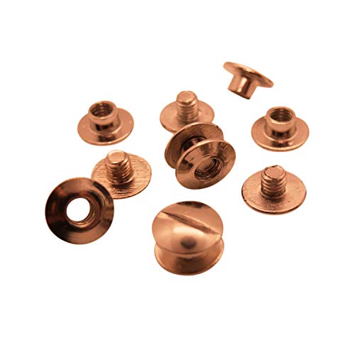 Gobrecht & Ulrich 25 Buchschrauben kupferfarben (Höhe: 3,5 mm, Ø Kopf: 10 mm, Ø Schaft: 5 mm) von Gobrecht & Ulrich
