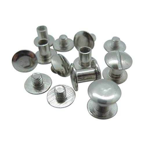 Gobrecht & Ulrich 25 Stück - Buchschrauben vernickelt (Höhe: 5 mm Ø Kopf: 10 mm, Ø Schaft: 5 mm) von Gobrecht & Ulrich