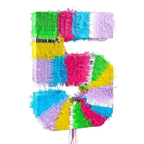 Pinata Zahl 5 bunt pastell von Godan