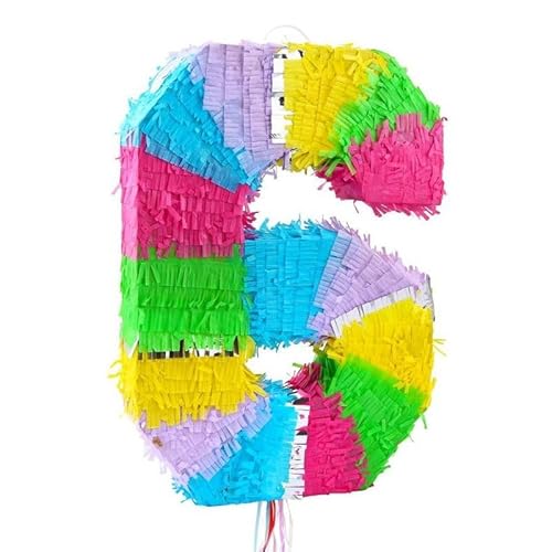 Pinata Zahl 6 bunt pastell Pinata Zahl 6 bunt pastell von Godan