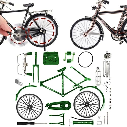 DIY Bicycle Model Scale, Small Vintage Bicycle Model, Finger Bikes 3D Metal Kits (Green) von GodbTG