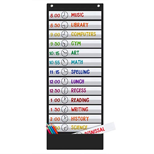 Godery Daily Schedule Taschen-Chart, 13 + 1 Tasche, Zeitplan-Taschen-Chart, 18 Dry-Radiergummi-Karten, Lerndiagramme für das Klassenzimmerbüro Vorschule Godery Daily Schedule Taschen-Chart, 13 + 1 Tasche, Zeitplan-Taschen-Chart, 18 Dry-Radiergummi-Karten, Lerndiagramme für das Klassenzimmerbüro Vorschule von Godery