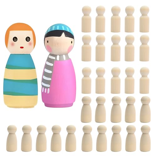 30 Stück DIY Holzfiguren zum Bemalen und Basteln, Holz Familienfiguren Puppen für Weihnachten Hochzeit Geburtstag Dekoration, Junge, Mädchen 30 Stück DIY Holzfiguren zum Bemalen und Basteln, Holz Familienfiguren Puppen für Weihnachten Hochzeit Geburtstag Dekoration, Junge, Mädchen von Godneei