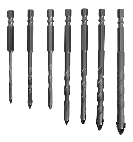 Bohrersets 4 Mm, 5 Mm, 6 Mm, 7 Mm, 8 Mm, 10 Mm, 12 Mm Wolframstahl SäGezahnbohrer Kreuzspitze Vierkantiges Gezahntes Design Bohrer Set Beton FüR Fliesen, Beton, Glas Bohrersets 4 Mm, 5 Mm, 6 Mm, 7 Mm, 8 Mm, 10 Mm, 12 Mm Wolframstahl SäGezahnbohrer Kreuzspitze Vierkantiges Gezahntes Design Bohrer Set Beton FüR Fliesen, Beton, Glas von Godneei