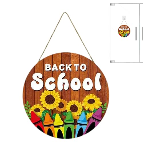 Godpqiui Willkommen Schild Für Schule - Kreidetafel Als Türschild - Holztafel Klassenzimmerdeko Für Schüler Kindergartenkinder Foto Requisiten Innen Außen Schulbeginn von Godpqiui