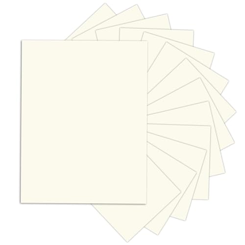 24 Blatt cremefarbener Karton, 21,6 x 27,9 cm, cremefarbenes Papier, Goefun Elfenbein-Karton, Druckerpapier für Kartenherstellung, Bürodruck, Zertifikat von Goefun