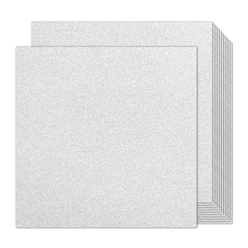 Doppelseitiger silberner Glitzer-Karton, 30,5 x 30,5 cm, für Cricut, Goefun 24 Blatt, 30,5 x 30,5 cm, 280 g/m², silbernes Glitzerpapier für Handwerk, Weihnachten, Jubiläum Doppelseitiger silberner Glitzer-Karton, 30,5 x 30,5 cm, für Cricut, Goefun 24 Blatt, 30,5 x 30,5 cm, 280 g/m², silbernes Glitzerpapier für Handwerk, Weihnachten, Jubiläum von Goefun