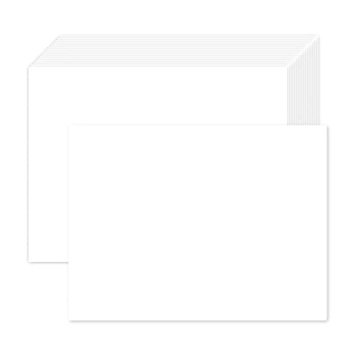 Goefun 100 Stück weißer blanko Karton 12,7 x 17,8 cm dickes Papier, 36,3 kg flaches Karten, Druckerpapier für Einladungen, Postkarten, Fotopapier, DIY-Kartenherstellung von Goefun
