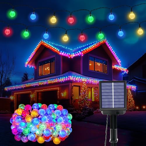 Lichterkette Außen Solar Wetterfest, 100 LED 3M +15M 8 Modi IP65 Solarlichterkette Bunt Kristall Kugeln Außen/Innen Lichter Beleuchtung für Balkon Terrassen Garten Bäume Weihnachten Partys Fenster Lichterkette Außen Solar Wetterfest, 100 LED 3M +15M 8 Modi IP65 Solarlichterkette Bunt Kristall Kugeln Außen/Innen Lichter Beleuchtung für Balkon Terrassen Garten Bäume Weihnachten Partys Fenster von Goffii
