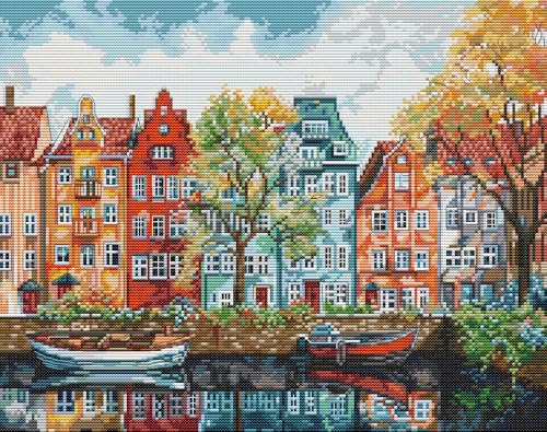 Gofission Kreuzstich Set Vorgedruckt Stickpackungen, Kopenhagen 14ct Stickset 42 x 34 cm mit Stoff Vorlagen für Erwachsene Anfänger Gofission Kreuzstich Set Vorgedruckt Stickpackungen, Kopenhagen 14ct Stickset 42 x 34 cm mit Stoff Vorlagen für Erwachsene Anfänger von Gofission