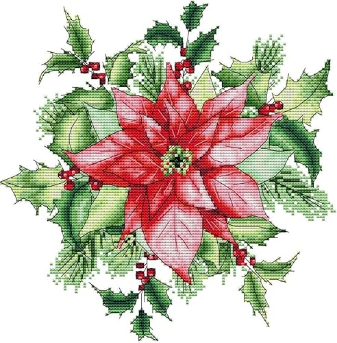 Gofission Kreuzstich Set Vorgedruckt Stickpackungen, Weihnachtliches Rot 14ct Stickset 31x32cm mit Stoff Vorlagen für Erwachsene Anfänger Gofission Kreuzstich Set Vorgedruckt Stickpackungen, Weihnachtliches Rot 14ct Stickset 31x32cm mit Stoff Vorlagen für Erwachsene Anfänger von Gofission