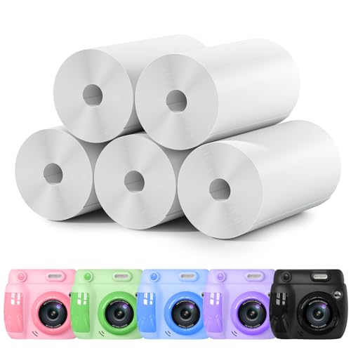 Gofunly 5 Rollen Druckpapier für Kinderkamera, Sofortdruck Thermopapier, Nachfüllpapier für Kinderkamera, Sofortbildkamera Druckpapier für Kinder (Länge: 2.24inch & Breite: 0.984inch)(Für Modells H6) von Gofunly