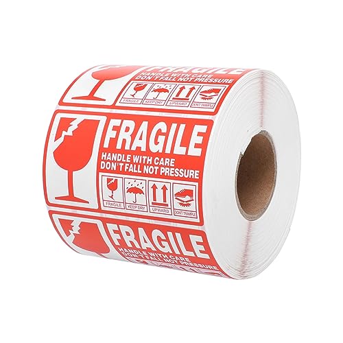 Gogogmee 1 Rolle Fragile Aufkleber Rot Weiß Handle With Care Versandetiketten für Kartons Selbstklebend Einfach Anzuwenden für Zerbrechliche und Gogogmee 1 Rolle Fragile Aufkleber Rot Weiß Handle With Care Versandetiketten für Kartons Selbstklebend Einfach Anzuwenden für Zerbrechliche und von Gogogmee