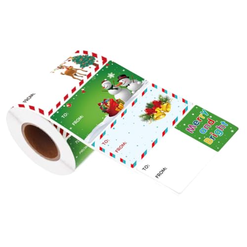 Gogogmee 1 Rolle Klebende Weihnachtsaufkleber mit Beschreibbaren Geschenketiketten für Diy Verpackungen und Dekorationen für Festlichkeiten und Persönliche Botschaften von Gogogmee