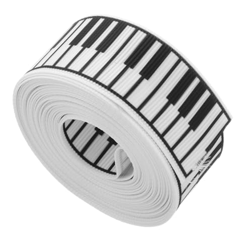 Gogogmee 1 Rolle Musiknoten Geschenkband Schwarzes und Weißes Klaviertasten Dekorationsband Breit für Geschenkverpackungen Partys Hochzeiten und Bastelprojekte von Gogogmee