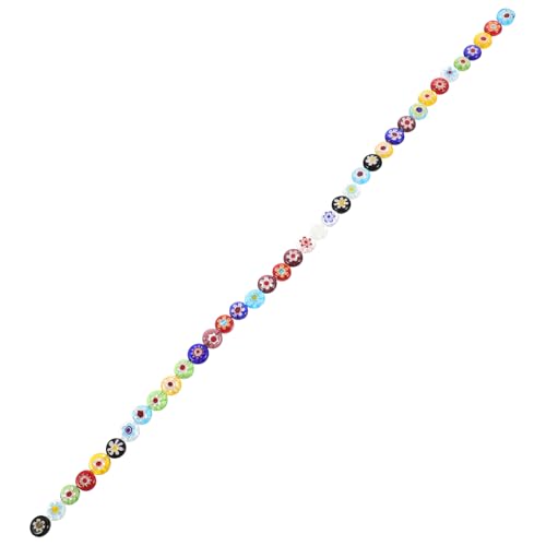 Gogogmee 1 Saite DIY Glasperlen Armband Bastelset Bunte Blumendesign Spacer Perlen für Schmuckherstellung ca Strang für Kreative Projekte und von Gogogmee