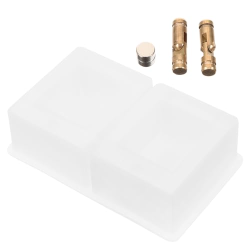 Gogogmee 1 Satz DIY Silikon Gießform Set für Rechteckige Aufbewahrungsboxen Magneten und Messing Scharnieren für Schmuck und Bastelarbeiten von Gogogmee