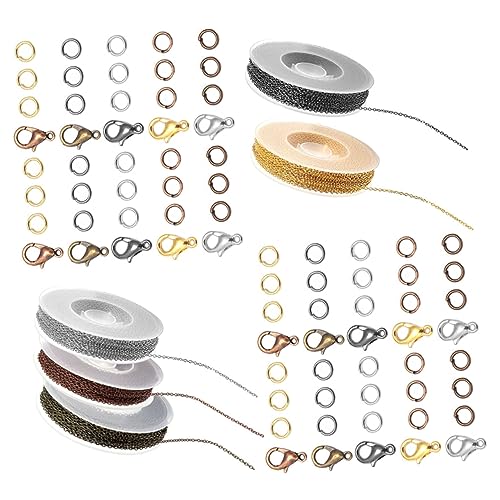Gogogmee 1 Satz Diy Schmuckzubehör Metallkette mit Lobster Clips und Ringen Farbtreue Rostfrei und Vielseitig für Armbänder und Halskettengestaltung von Gogogmee