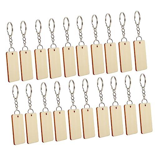 Gogogmee 1 Satz Rechteckigen Holzgravurrohlingen DIY Holz Schlüsselanhänger Pendants mit Schlüsselringen Teilig Hochwertigem Holz Leicht und Langlebig für und Kreative Bastelprojekte von Gogogmee