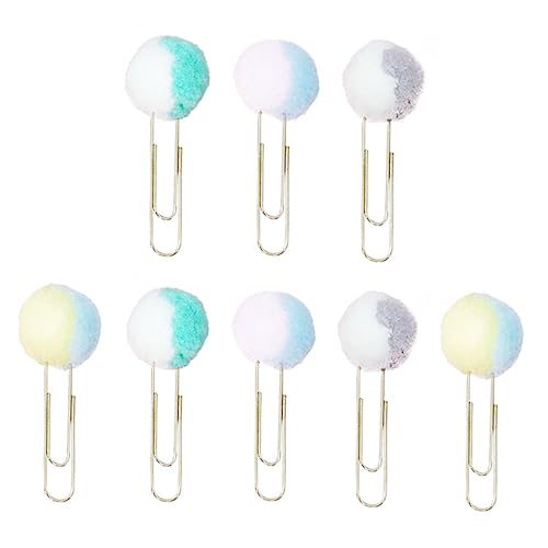 Gogogmee 1 Satz Teiliges Doppelfarbige Plüsch Ball Papierklammern Büroklammern für Scrapbooking DIY Lesezeichen und Dokumentenorganisation Leicht und Tragbar Zufällige Zufällige Farbe von Gogogmee