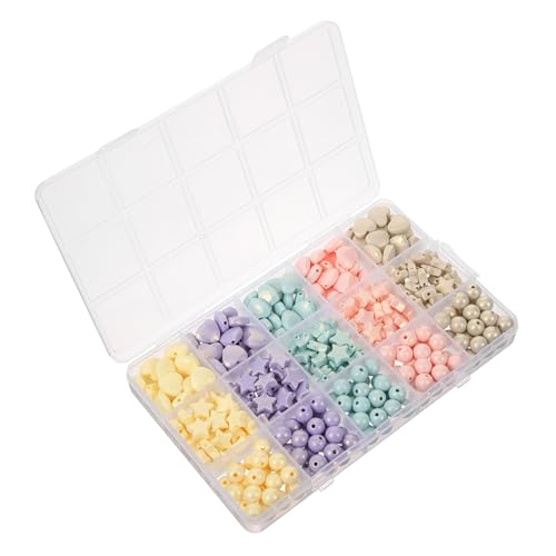 Gogogmee 1 Schachtel Acrylperlen Bunte DIY Schmuckperlen für Armband und Halskettenherstellung Kleine Spacer Perlen mit Stern und Herzformen Handgemachte Schmuckzubehör Materialien von Gogogmee