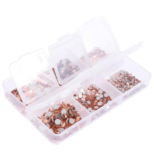 Gogogmee 1 Schachtel Bunte Glas Strasssteine Box mit Flachem Boden Langlebige Nagelkunst Steine für Maniküre Vielseitige Dekoration für Nägel Kleidung Handy Nageldesign Zubehör von Gogogmee