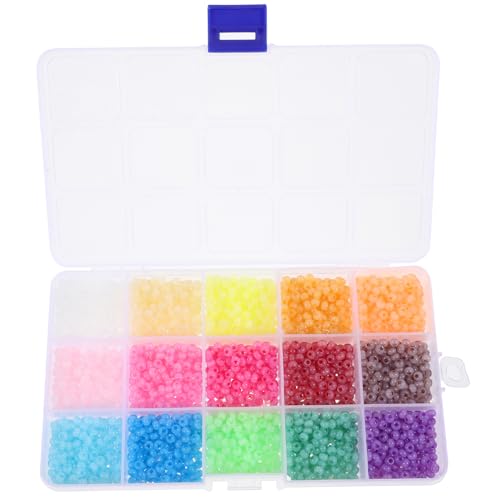 Gogogmee 1 Schachtel Kleine Glasperlen für Diy Schmuck Bunte Spacer Beads für Armbänder und Handgefertigte Zubehörteile Praktischer Aufbewahrungsbox von Gogogmee