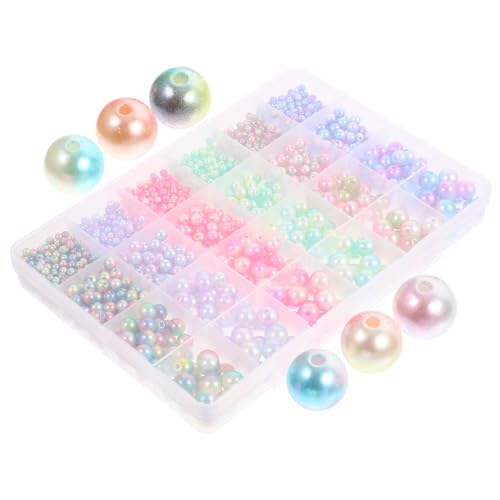 Gogogmee 1 Schachtel Runde Bunte Abstandshalter Perlen Faux Abs Perlen für Bastelmaterialien Set für DIY Schmuckherstellung und Kreative Projekte von Gogogmee