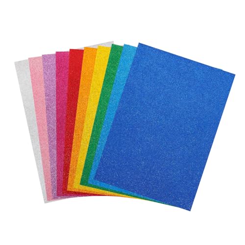 Gogogmee 10 Blatt Buntes Bastelpapier Dickes Handwerks Papier für DIY Origami Kunst Handarbeit Glitzer Papier für Zeichnen und Kreative Projekte von Gogogmee