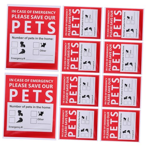 Gogogmee 10 Blatt Notfallaufkleber sichtbar Wetterfest Selbstklebend Mehrfach Platzierbar Sicherheitsetiketten für Tierbesitzer bei Notfällen Gogogmee 10 Blatt Notfallaufkleber sichtbar Wetterfest Selbstklebend Mehrfach Platzierbar Sicherheitsetiketten für Tierbesitzer bei Notfällen von Gogogmee