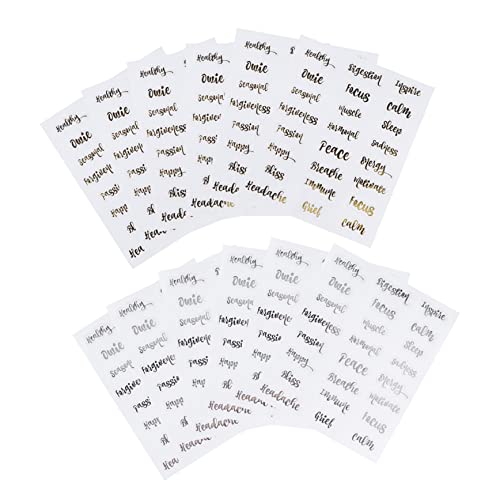 Gogogmee 10 Blatt Selbstklebende für Ätherische Öle Hochwertige Aufkleber für Flaschen und Beschriften von Parfüm und Kosmetikflaschen von Gogogmee