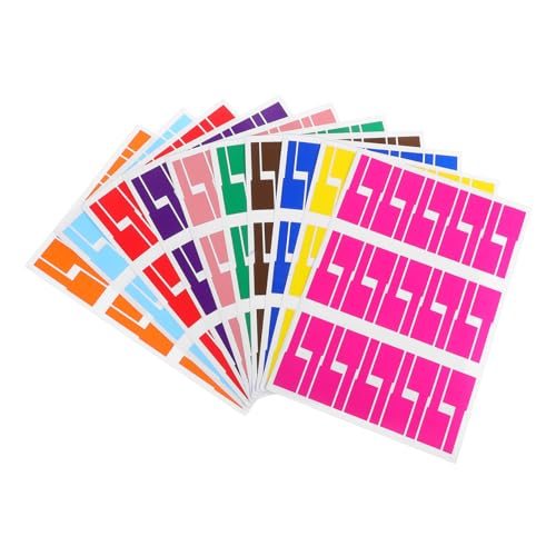 Gogogmee 10 Blatt Teiliges Kabelnetz Etiketten Reißfest und Druckbar Farbig Selbstklebend P Förmig für Effiziente Kabelkennzeichnung und Zuverlässige Kabelführung von Gogogmee