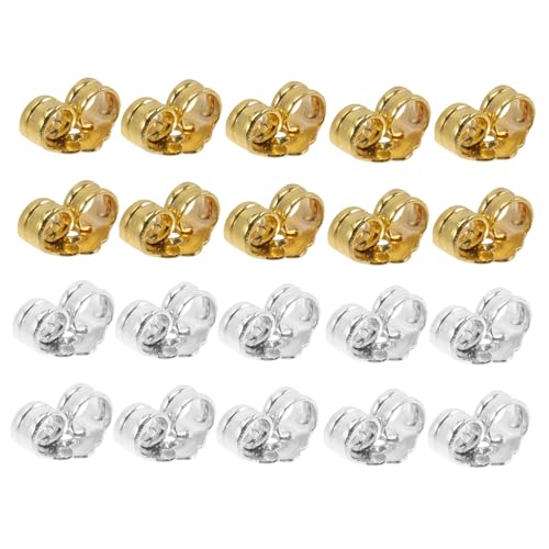 Gogogmee 10 Paare Silber Hypoallergene Ohrstecker Verschlüsse Schraubverschluss Ohrstecker Rückseiten für Damen Langlebig Verschleißfest Komfortabel Gogogmee 10 Paare Silber Hypoallergene Ohrstecker Verschlüsse Schraubverschluss Ohrstecker Rückseiten für Damen Langlebig Verschleißfest Komfortabel von Gogogmee