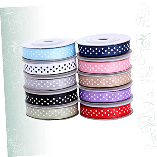 Gogogmee 10 Rollen Dotted Ribbon Yards pro Rolle Mischfarben für DIY Geschenkverpackung Party und Hochzeitsdekoration Vielseitig Einsetzbar für Kreative Bastelprojekte von Gogogmee