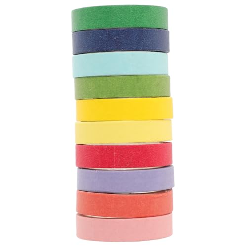 Gogogmee 10 Rollen Washi Tape Bunte Handreißbare Klebestreifen für DIY Scrapbooking Dekorative Klebebänder in Regenbogenfarben Vielseitig Verwendbar für Geschenkverpackung und Gogogmee 10 Rollen Washi Tape Bunte Handreißbare Klebestreifen für DIY Scrapbooking Dekorative Klebebänder in Regenbogenfarben Vielseitig Verwendbar für Geschenkverpackung und von Gogogmee