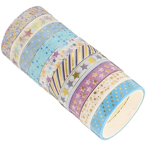 Gogogmee 10 Rollen Washi Tape Set mit Goldfolie Dekoratives Klebeband für DIY Bastelarbeiten Scrapbooking Journaling und Geschenkverpackungen Stilvariationen von Gogogmee