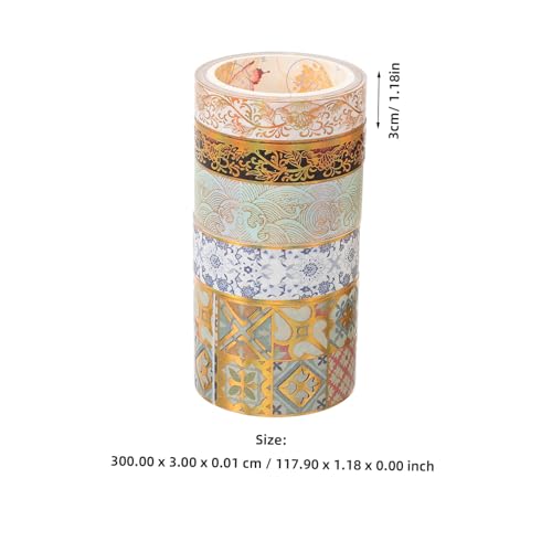 Gogogmee 10 Rollen Washi Tape mit Vintage Mustern Dekorative Scrapbook Klebebänder Leicht Abreißbar Geeignet für DIY Bastelprojekte Planer Kalender und Scrapbooking Zubehör von Gogogmee