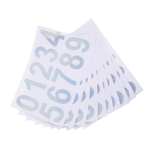 Gogogmee 10 Sets Garagennummernschild Wasserdichte Nummernaufkleber Reflektierende Digitale Aufkleber Nummernaufkleber Etiketten Briefkastennummernaufkleber Kleine Nummer Runde von Gogogmee