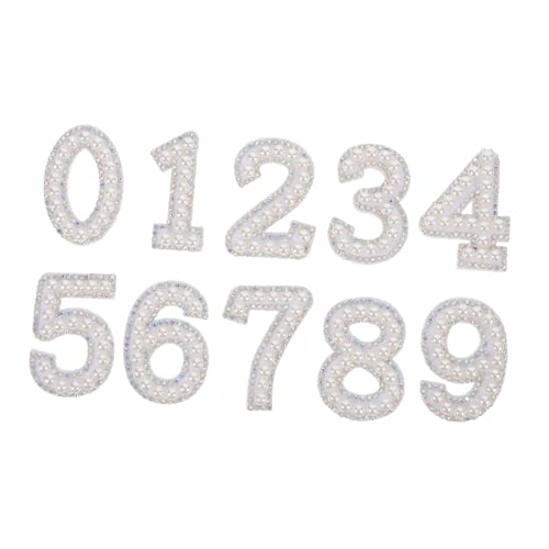 Gogogmee 10 Stk. Teiliges Strass Aufnäher Zahlen mit Funkelnden Kunstperlen zum Aufbügeln Glitzernde Applikationen für DIY Kleidung Dekorative Reparaturpatches für Jacken Hemden Taschen Gogogmee 10 Stk. Teiliges Strass Aufnäher Zahlen mit Funkelnden Kunstperlen zum Aufbügeln Glitzernde Applikationen für DIY Kleidung Dekorative Reparaturpatches für Jacken Hemden Taschen von Gogogmee