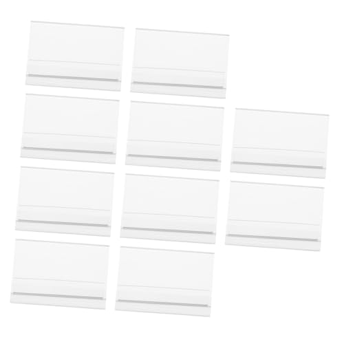Gogogmee 10 Stück Acryl Tisch Namensschild Halter Transparent Beidseitig Beschriftbar für Konferenzen Meetings Restaurants Wiederverwendbar Leicht für Gast Preisauszeichnungen von Gogogmee