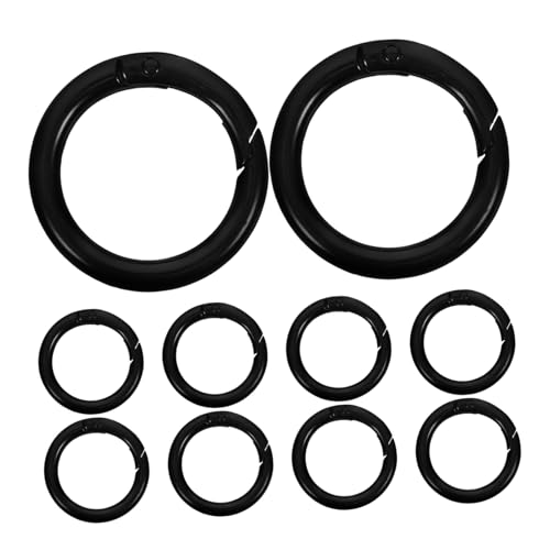 Gogogmee 10 Stück Federöffnung Karabiner Schlüsselring Langlebigem Legierungs Material Vielseitig Einsetzbar für Schlüsselanhänger Taschen Schmuck und Mehr Elegantes Design Schwarz von Gogogmee