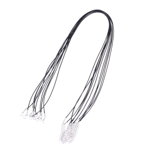 Gogogmee 10 Stück Gewachste Schmuckkordel mit Karabinerverschluss Stabile Schwarze Halskettenbänder aus Lederimitat für DIY Anhänger und Armbandgestaltung Gogogmee 10 Stück Gewachste Schmuckkordel mit Karabinerverschluss Stabile Schwarze Halskettenbänder aus Lederimitat für DIY Anhänger und Armbandgestaltung von Gogogmee