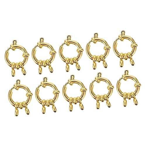 Gogogmee 10 Stück Goldene Runde Federklammern für Diy Schmuckherstellung Armband Verschlüsse Halskette Zubehör Langlebige und Rostfreie Schmuckbeschläge von Gogogmee