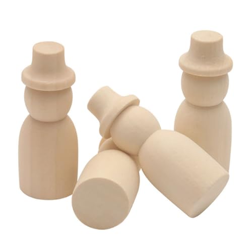 Gogogmee 10 Stück Holz Puppen DIY Malen mit Hüten Bastelset zum Bemalen Holzfiguren für Kreative Mädchen Frühling Dekoration und Pädagogisches von Gogogmee