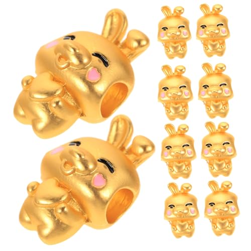 Gogogmee 10 Stück Kaninchen Spacer Perlen aus Legierung Langlebige Schmuckperlen mit Glatten Kanten für Armbänder Halsketten Haargummis und DIY Schmuckherstellung für Erwachsene und von Gogogmee