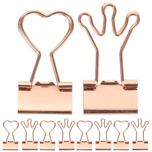 Gogogmee 10 Stück Metall Binder Clips Herzform und Krone Design Starke Haltekraft Kleine Büroklammern für Dokumente und Papiere Rostfrei Vielseitig für Büro und Zuhause Rosa Goldfarben Gogogmee 10 Stück Metall Binder Clips Herzform und Krone Design Starke Haltekraft Kleine Büroklammern für Dokumente und Papiere Rostfrei Vielseitig für Büro und Zuhause Rosa Goldfarben von Gogogmee
